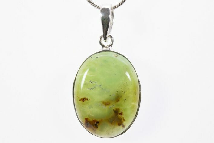 Polished Green Chrysoprase Pendant (Necklace) #303162